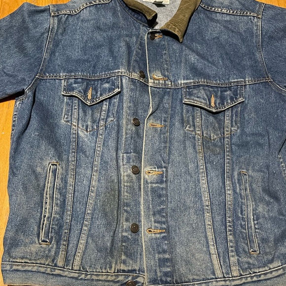 Vintage 90s Jeans Trucker Jacket Men's L Blue Denim By Greatland Sportswear - Picture 3 of 5